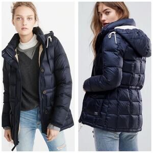 Abercrombie & Fitch Womens Down-Filled Puffer Navy Coat Size Small Y2K Vintage